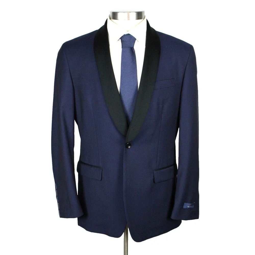 Brooks Brothers 1818 Milano Tuxedo Suit 42 L Mens Navy Wool Mohair Shawl 2 Piece